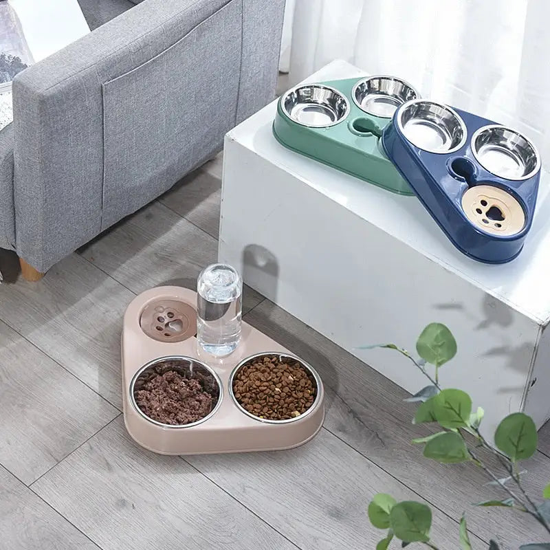 Tazón de comida para mascotas 3 en 1 con alimentador automático para beber