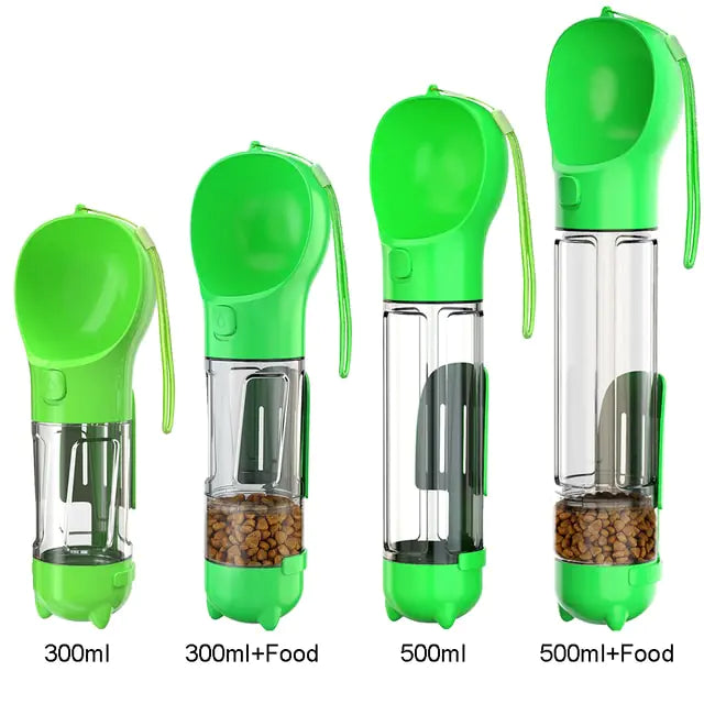 Portable Multifunction Dog Water Bottle Food Feeder Poop bag dispenser