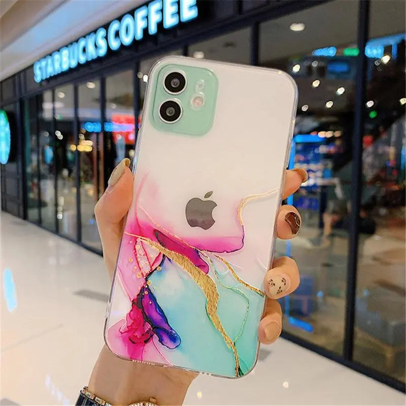 iPhone Clear Watercolor Case