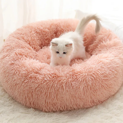 Long Plush Super Soft Round Pet Bed