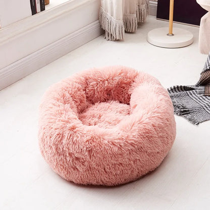 Long Plush Super Soft Round Pet Bed