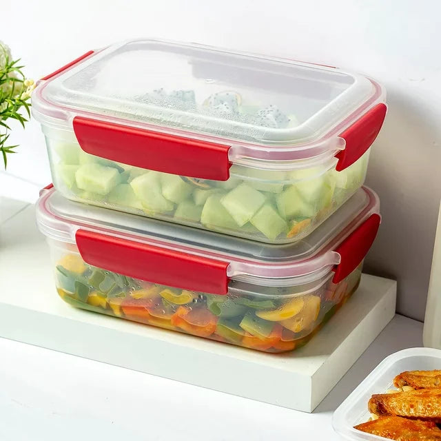 5 Pack Stackable Food Storage Containers Airtight & Leak proof Set Snap Lock Lids