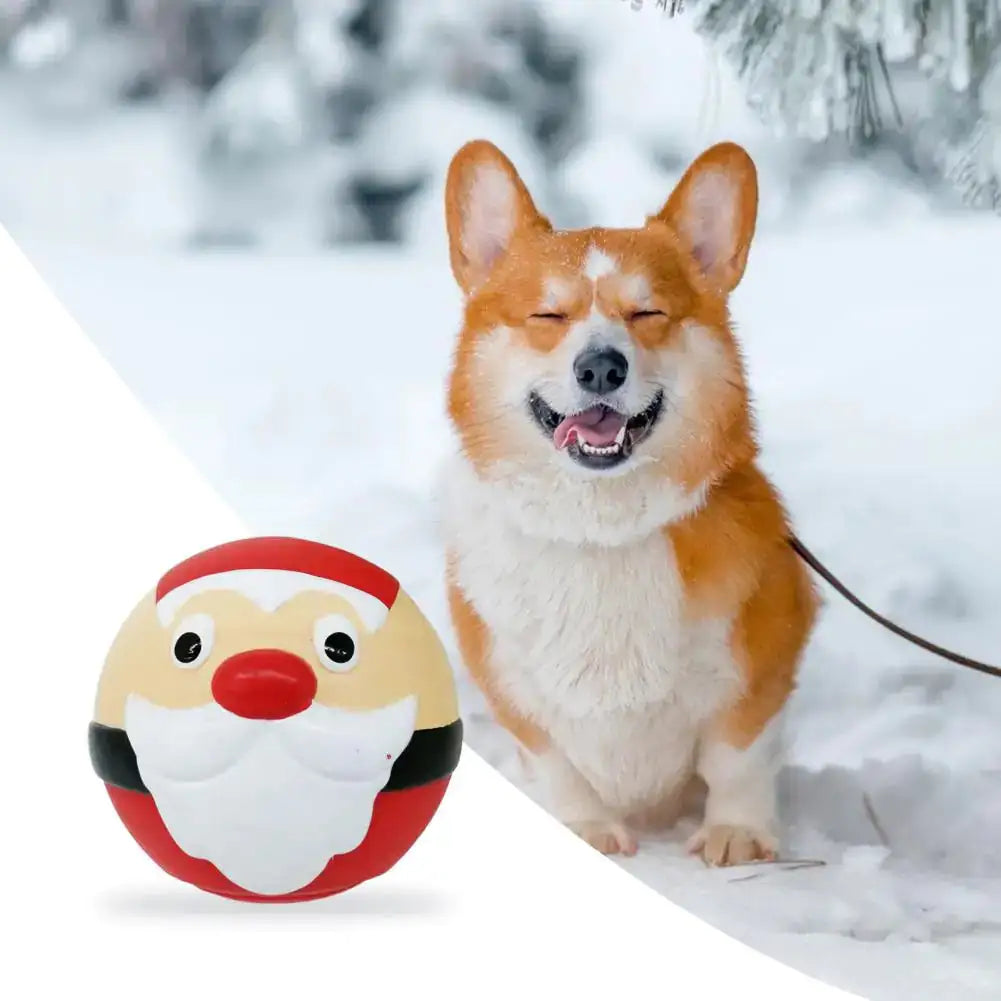 Dog Chew Food Leak Ball Toy Santa / Snow Man