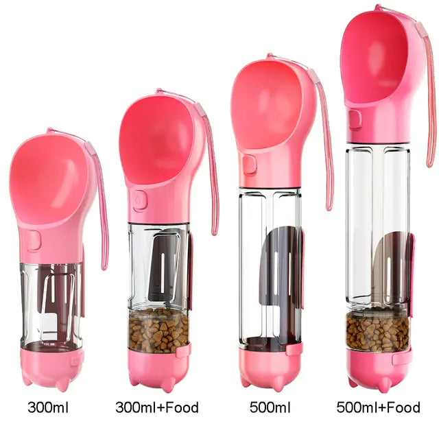 Portable Multifunction Dog Water Bottle Food Feeder Poop bag dispenser