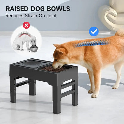 Adjustable Food and Water Bowl for dog and cat