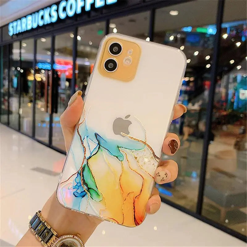 iPhone Clear Watercolor Case