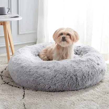 Calming Anti-Anxiety Donut Bed for Dogs and Cats