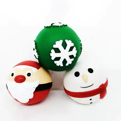 Dog Chew Food Leak Ball Toy Santa / Snow Man