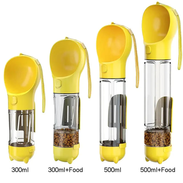 Portable Multifunction Dog Water Bottle Food Feeder Poop bag dispenser