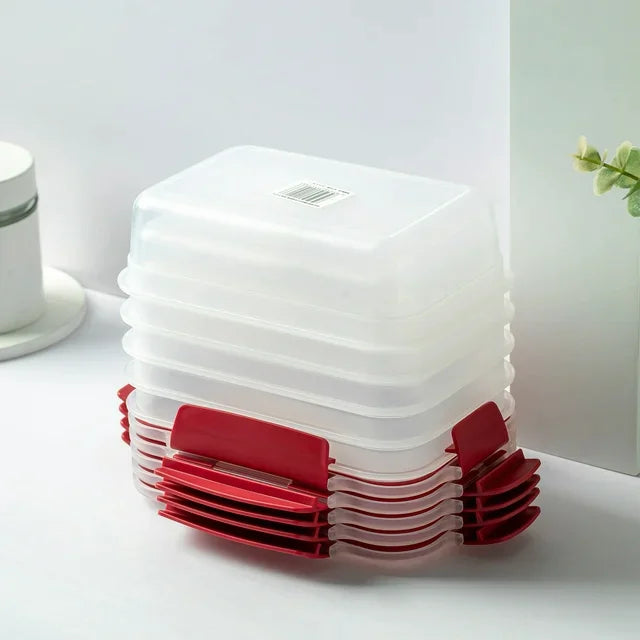 5 Pack Stackable Food Storage Containers Airtight & Leak proof Set Snap Lock Lids