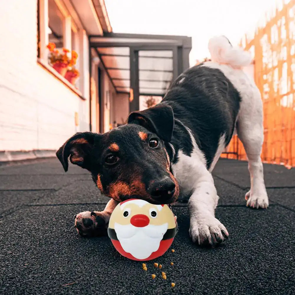 Perro Masticar Comida Fuga Pelota Juguete Papá Noel / Hombre de nieve