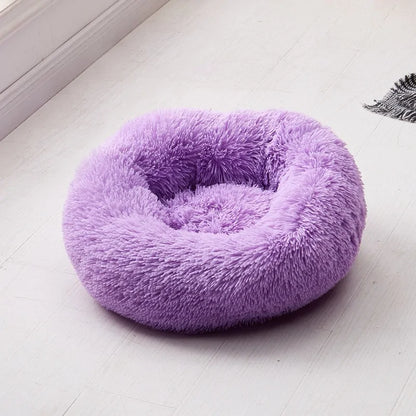 Long Plush Super Soft Round Pet Bed