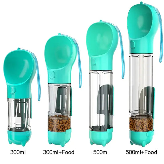 Portable Multifunction Dog Water Bottle Food Feeder Poop bag dispenser