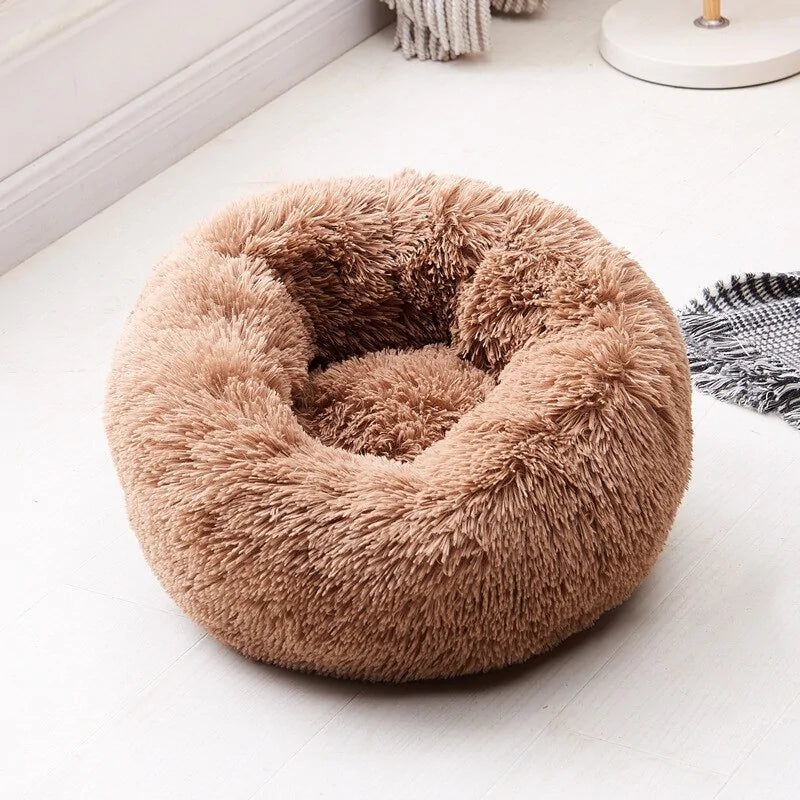 Long Plush Super Soft Round Pet Bed